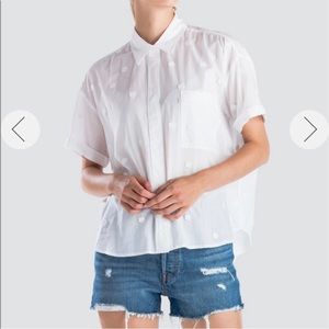 NWT Levi’s Maxine White Embroidered Button-Up Top Size S